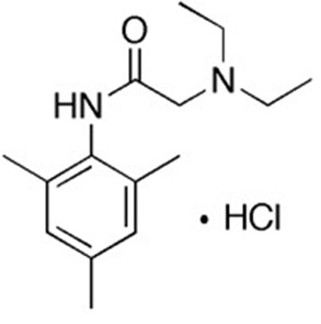 Trimecain HCl - struktura